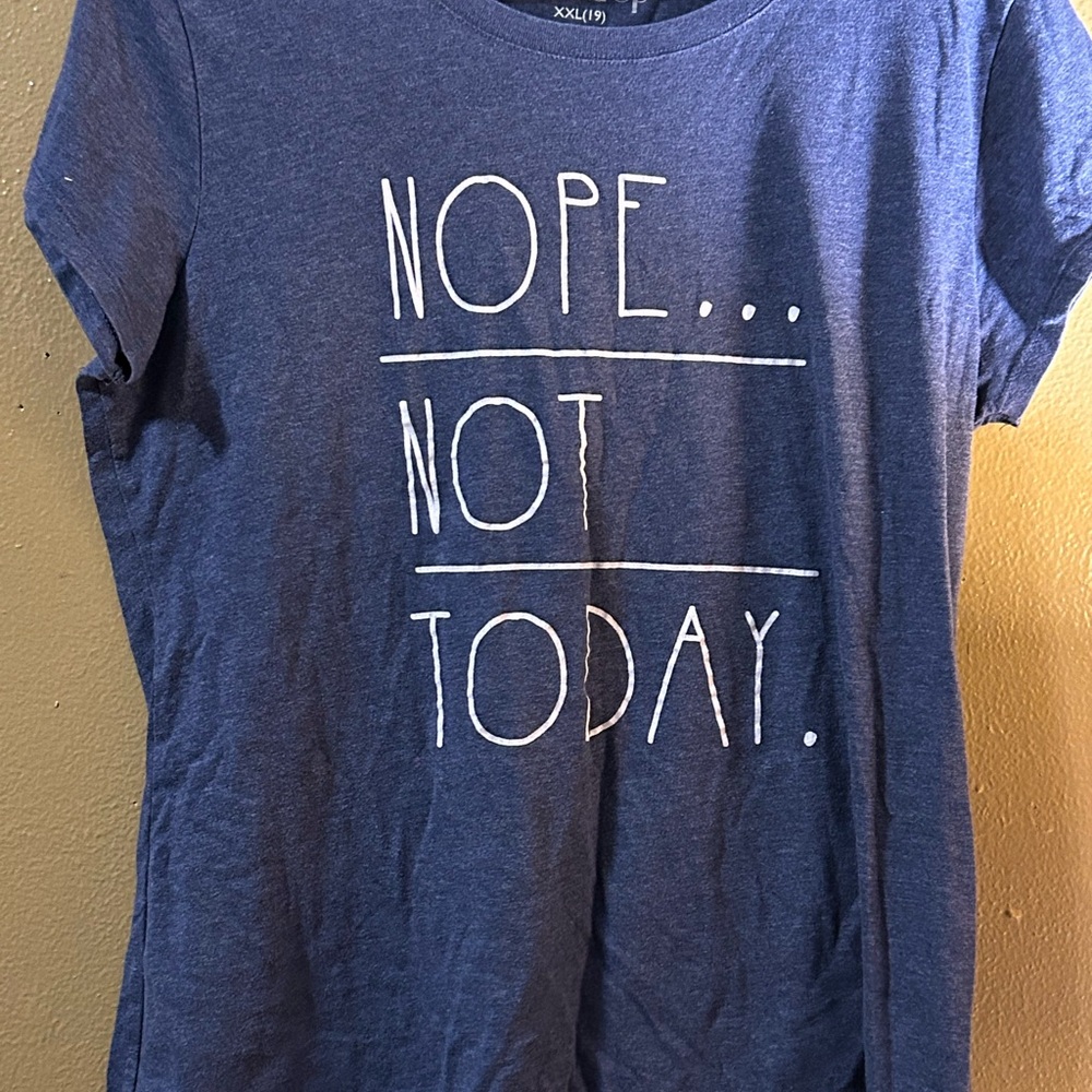 Casual Blue Graphic Tee
